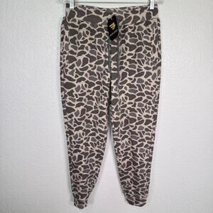 Burlebo Sweatpants Mens Small Fleece Joggers Classic Deer Camo Casual Lounge NEW